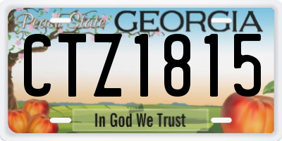 GA license plate CTZ1815