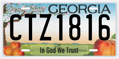 GA license plate CTZ1816