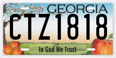 GA license plate CTZ1818