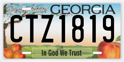 GA license plate CTZ1819