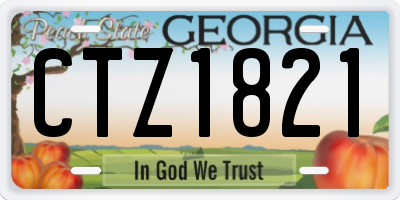 GA license plate CTZ1821