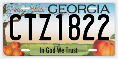GA license plate CTZ1822