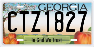 GA license plate CTZ1827