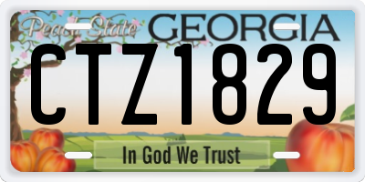 GA license plate CTZ1829