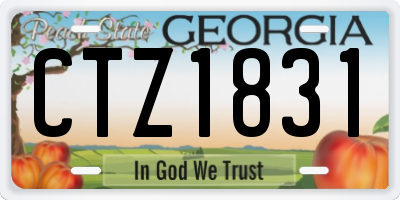 GA license plate CTZ1831