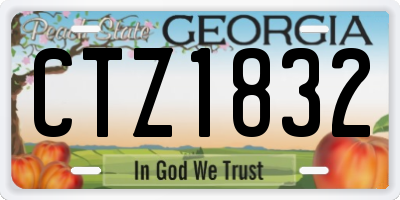 GA license plate CTZ1832