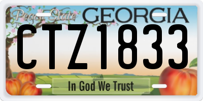 GA license plate CTZ1833