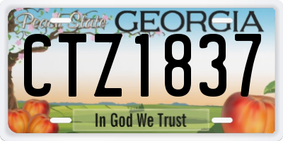 GA license plate CTZ1837