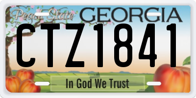 GA license plate CTZ1841