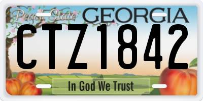 GA license plate CTZ1842