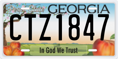 GA license plate CTZ1847