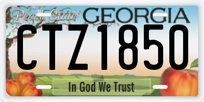 GA license plate CTZ1850