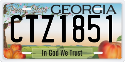 GA license plate CTZ1851