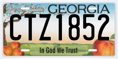 GA license plate CTZ1852