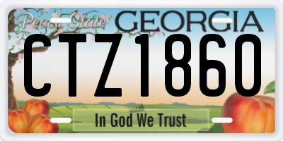 GA license plate CTZ1860