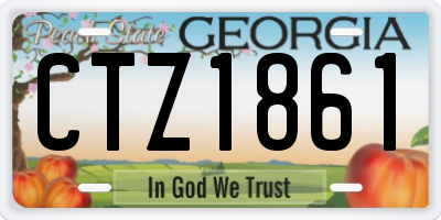 GA license plate CTZ1861