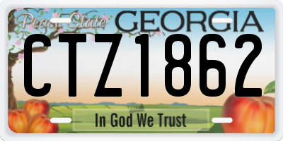 GA license plate CTZ1862