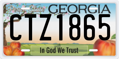 GA license plate CTZ1865