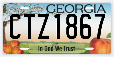 GA license plate CTZ1867
