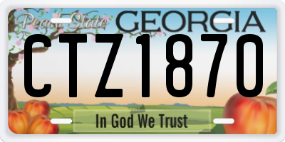 GA license plate CTZ1870