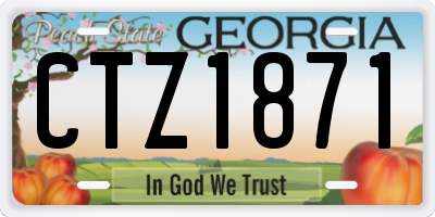 GA license plate CTZ1871