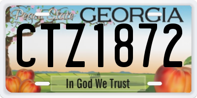 GA license plate CTZ1872