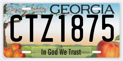 GA license plate CTZ1875