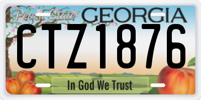 GA license plate CTZ1876