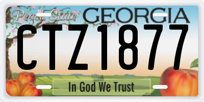 GA license plate CTZ1877