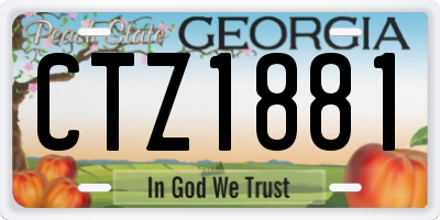 GA license plate CTZ1881