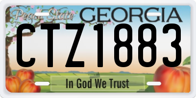 GA license plate CTZ1883