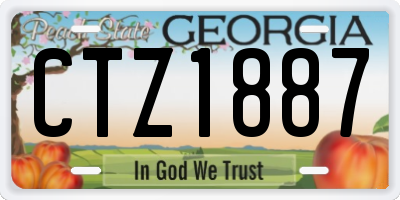 GA license plate CTZ1887