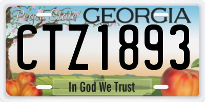 GA license plate CTZ1893
