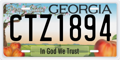 GA license plate CTZ1894