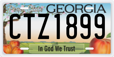 GA license plate CTZ1899