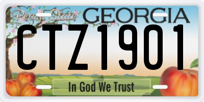 GA license plate CTZ1901