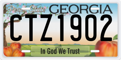 GA license plate CTZ1902
