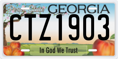 GA license plate CTZ1903