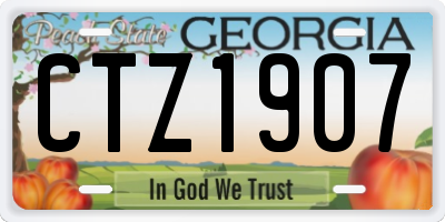 GA license plate CTZ1907