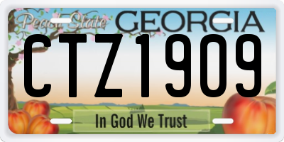 GA license plate CTZ1909