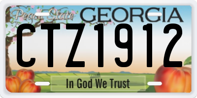 GA license plate CTZ1912