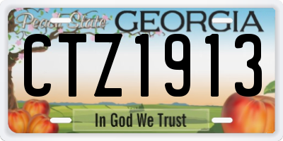 GA license plate CTZ1913
