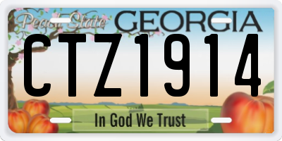 GA license plate CTZ1914