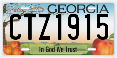 GA license plate CTZ1915
