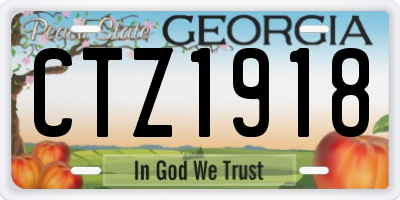 GA license plate CTZ1918