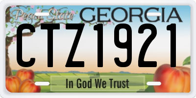 GA license plate CTZ1921