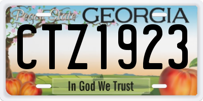 GA license plate CTZ1923