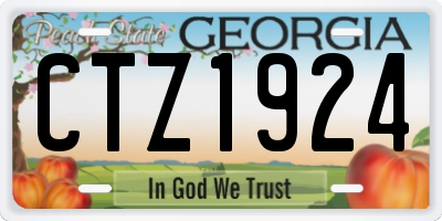 GA license plate CTZ1924