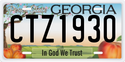 GA license plate CTZ1930