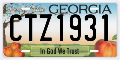 GA license plate CTZ1931